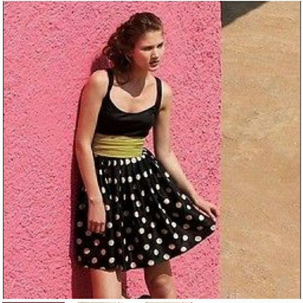 Corey Lynn Calter Slice of Lime Polka Dot Dress